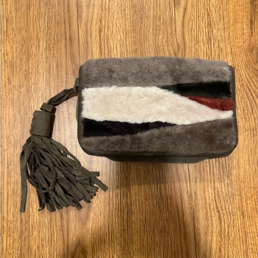 All Saints Gray/Brown/Taupe and Multicolor Clutch